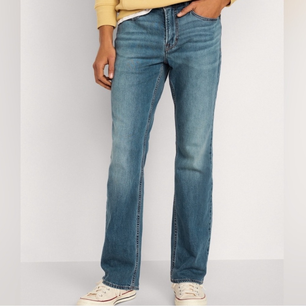 NWT OLD NAVY basic boot-cut built in flex medium tint jeans 36x30 new with tags